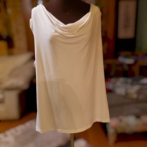 White XL Calvin Klein sleeveless cowlneck top